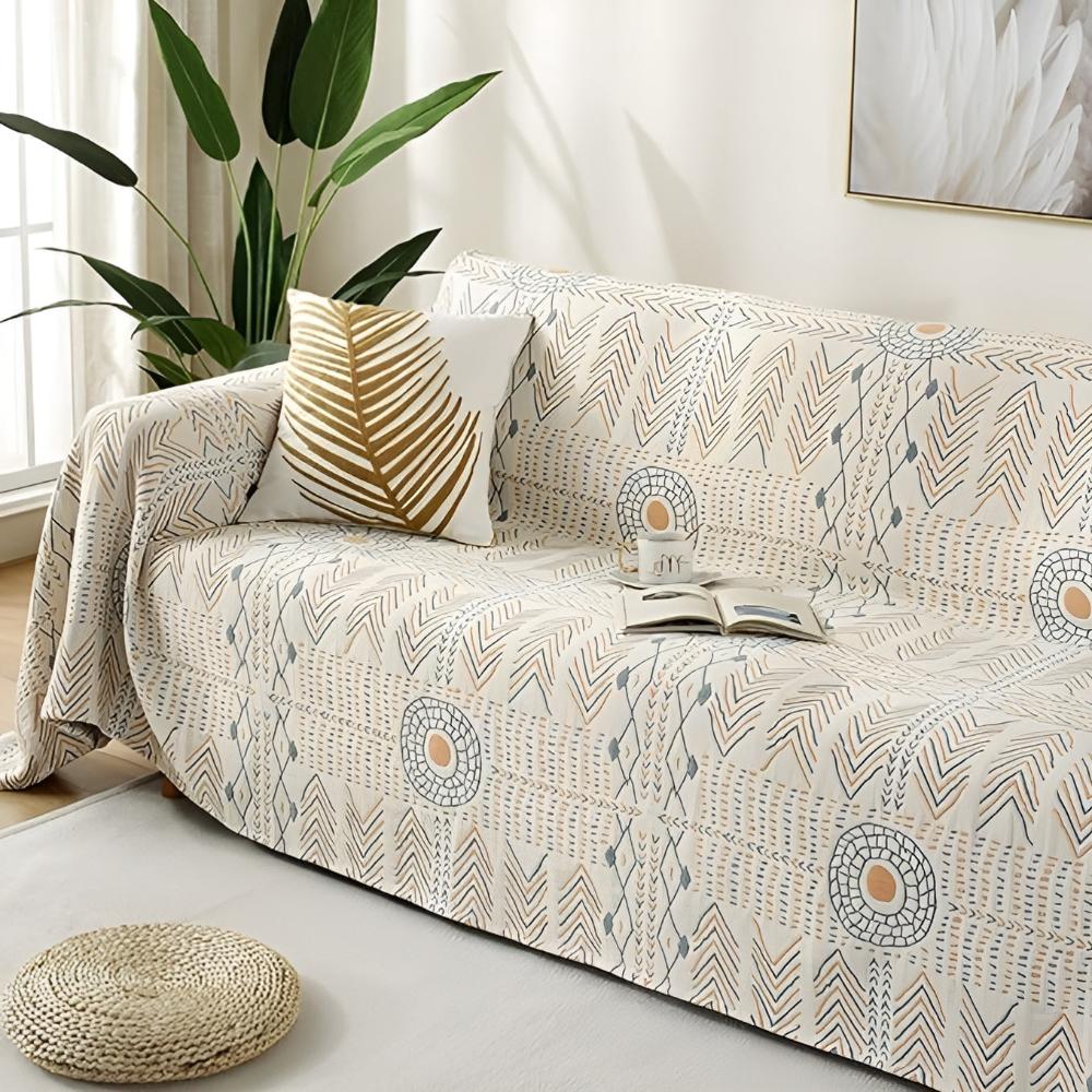 Reversible Tribal Pattern Woven Blanket – Lightweight Cotton Throw for Bed, Sofa or Lounge Décor