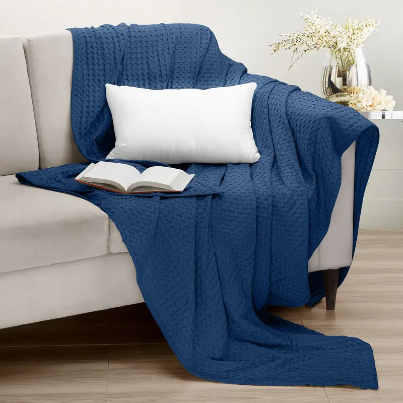 Soft Throw Blanket Cotton Waffle Warm