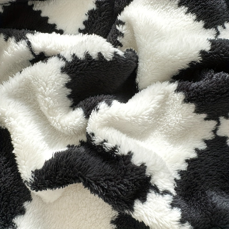 Soft Throw Blanket Polyester Plaid Flannel