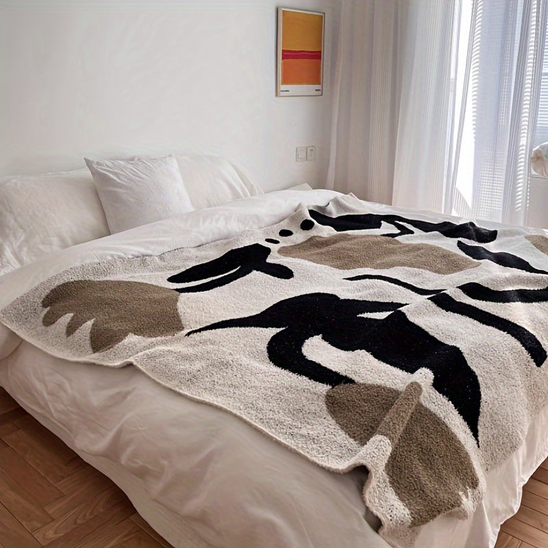 Soft Throw Blanket Warm Geometric Pattern