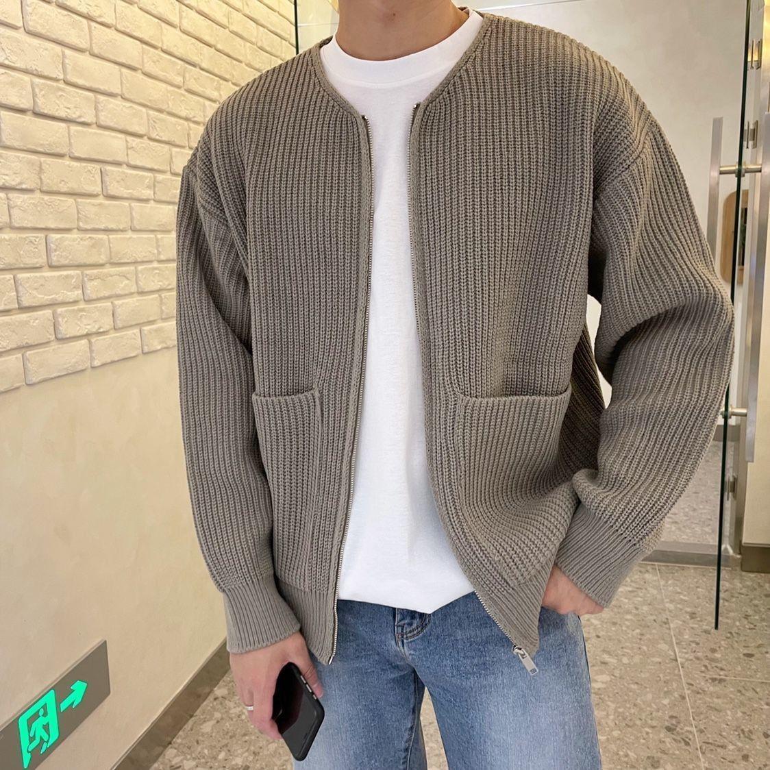 Men's Zip-Up Waffle Knit Cardigan – Lightweight Textured Sweater Jacket for Everyday Casual and Smart Layering
