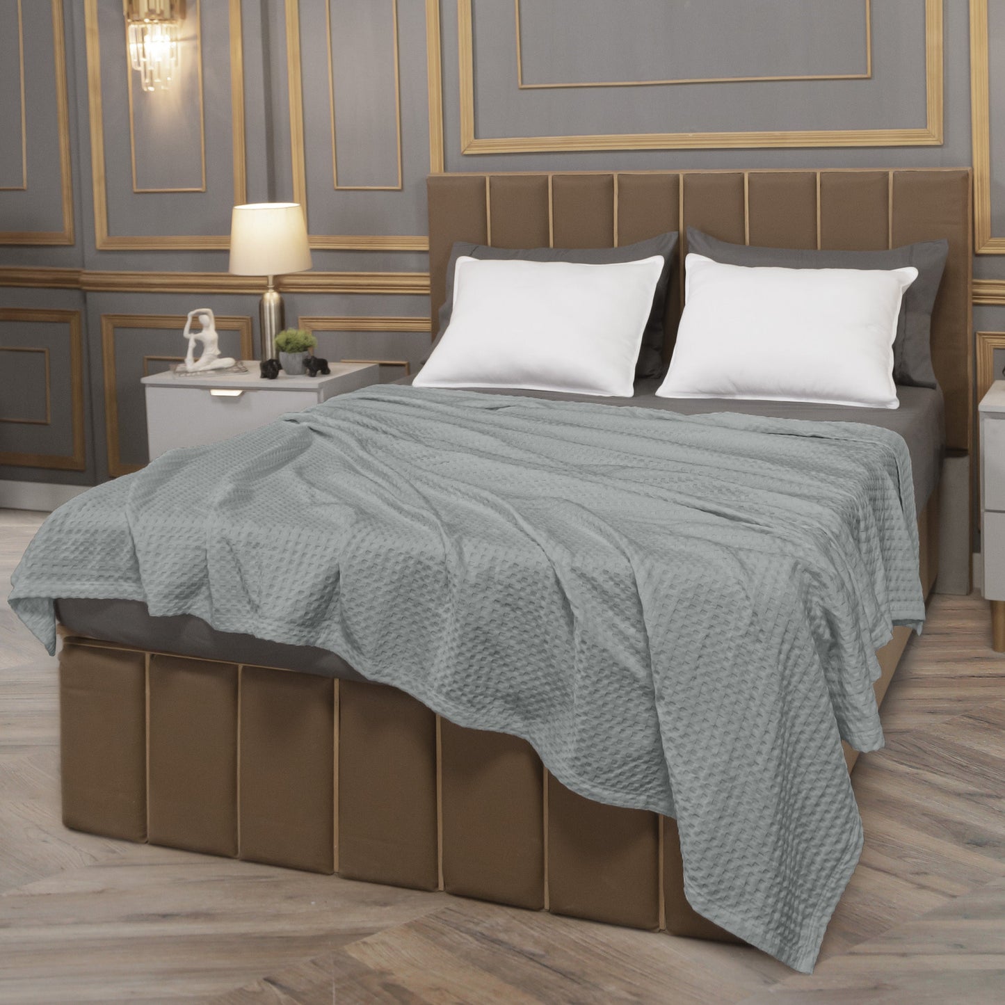 Soft Throw Blanket Cotton Waffle Warm