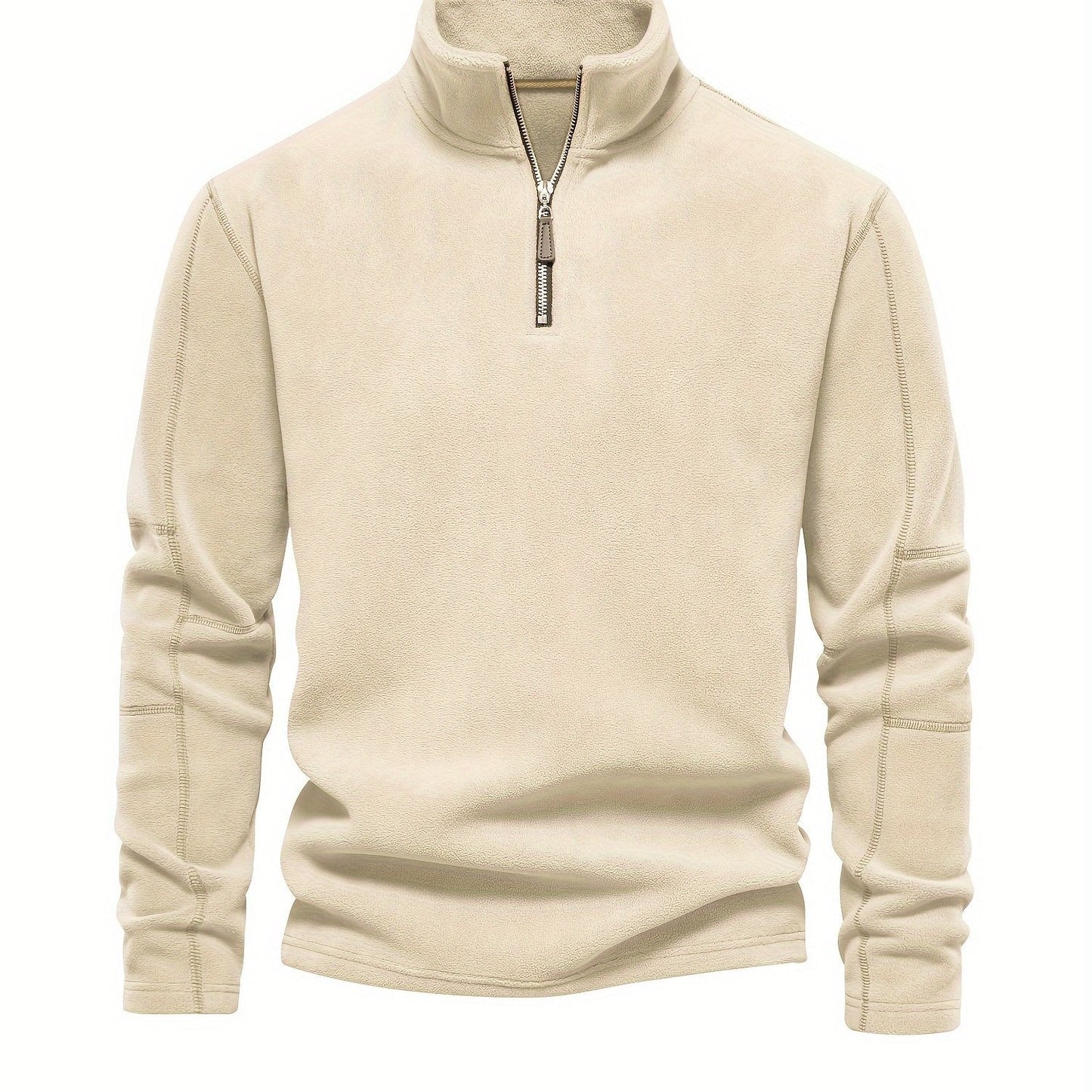 Men’s Lightweight Fleece Pullover with Half Zip High Collar
