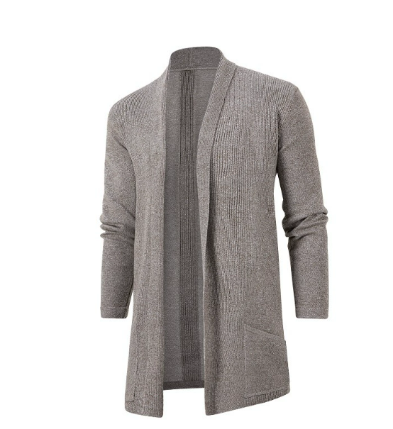 Men’s Open Front Lightweight Knit Cardigan – Casual Longline Layer for All Seasons