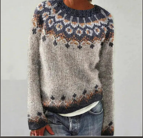Icelandic Wool Knit Jumper – Handcrafted Winter Sweater with Nordic Pattern for Cold Weather Comfort