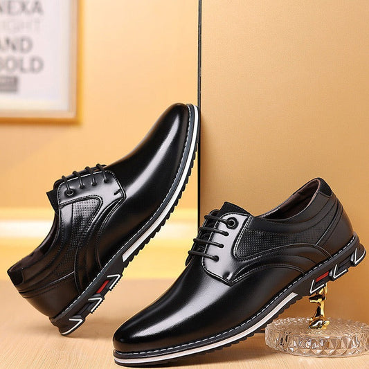 Men’s Luxury Formal Dress Shoes – Elegant Black Lace-Up Leather Shoes for Business, Weddings & Special Events