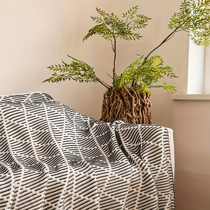 Throw Blanket Nordic Black Diamond Patterned