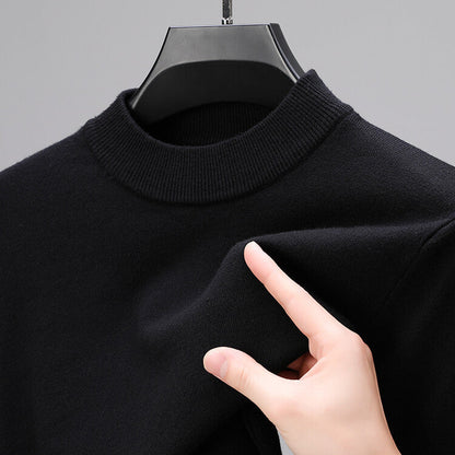 Men’s Soft Knit Mock Neck Sweater – Lightweight Pullover with Stretch Comfort