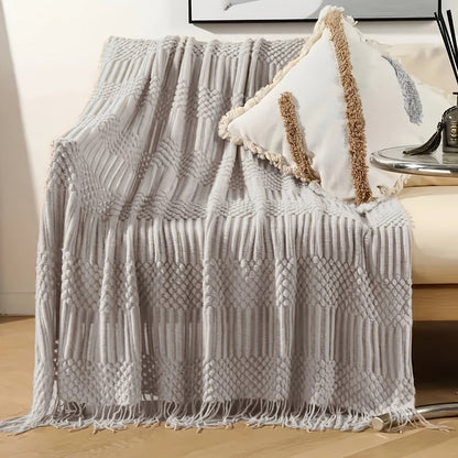 Soft Throw Blanket Textured Knitted