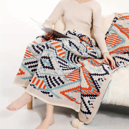 Soft Throw Blanket Bohemian Knitted