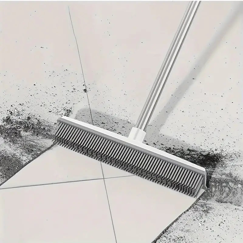 Pet Hair Removal Broom – Multi-Surface Rubber Brush for Carpet, Hardwood & Tile Floors