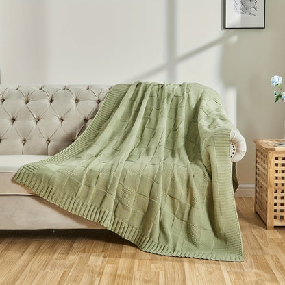 Soft Throw Blanket Checkered Knitted