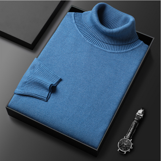 Men’s Classic Turtleneck Pullover Sweater – Soft, Warm, and Stylish Knitwear