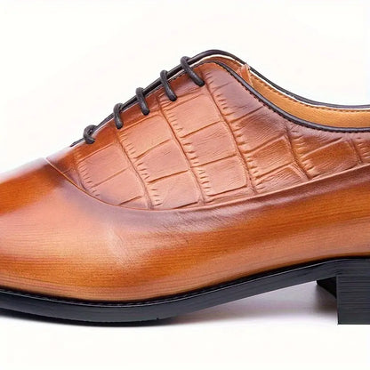 Men's Luxury Leather Oxford Shoes - Elegant Lace-Up Dress Shoes for Formal & Business Wear