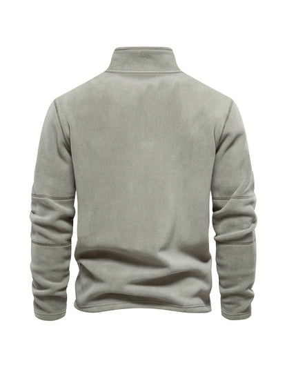 Men’s Lightweight Fleece Pullover with Half Zip High Collar