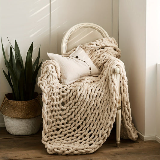 Soft Throw Blanket Knitted Handmade