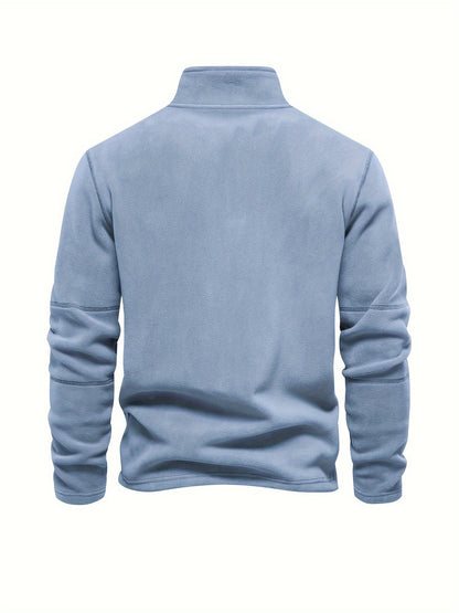 Men’s Lightweight Fleece Pullover with Half Zip High Collar