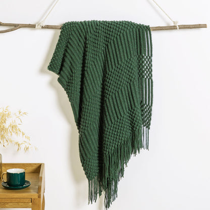 Soft Throw Blanket Textured Knitted