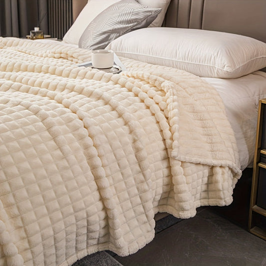 Plush Throw Blanket Waffle Comfortable