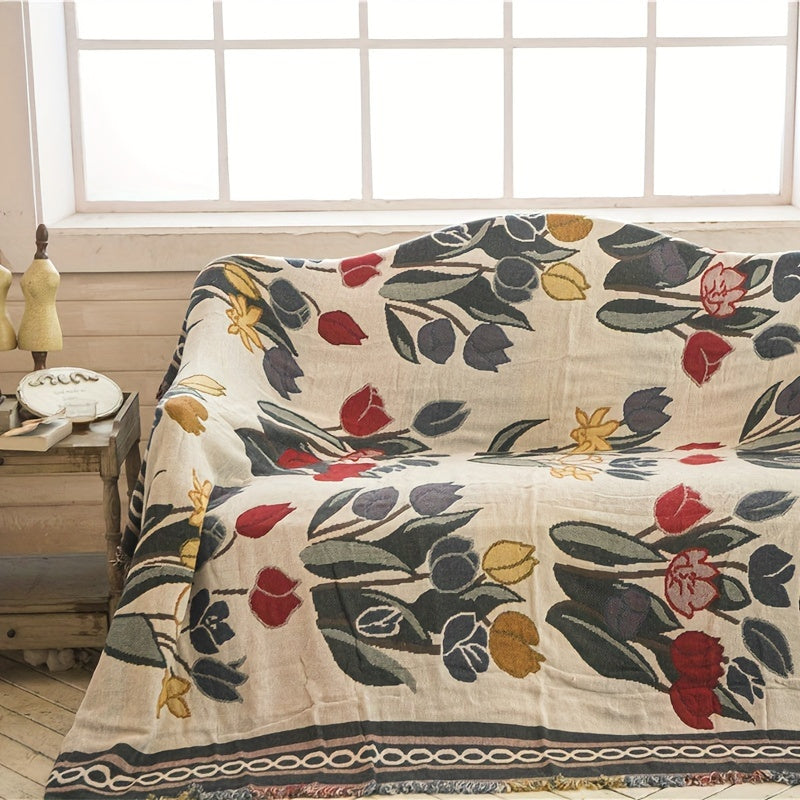 Fleece Throw Blanket Jacquard Sofa Cover