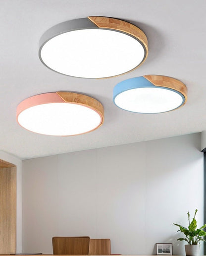 LED Modern Ultra Thin Wood Ceiling Light