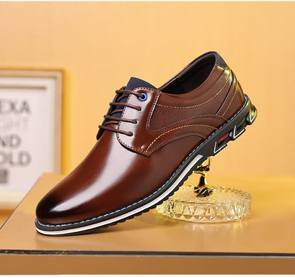 Men's Modern Lace-Up Dress Shoes – Stylish Formal-Casual Leather Look Shoes with Comfort Sole for Work, Events & Daily Wear