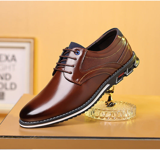 Men's Modern Lace-Up Dress Shoes – Stylish Formal-Casual Leather Look Shoes with Comfort Sole for Work, Events & Daily Wear