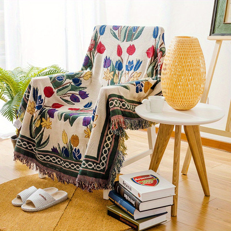 Fleece Throw Blanket Jacquard Sofa Cover