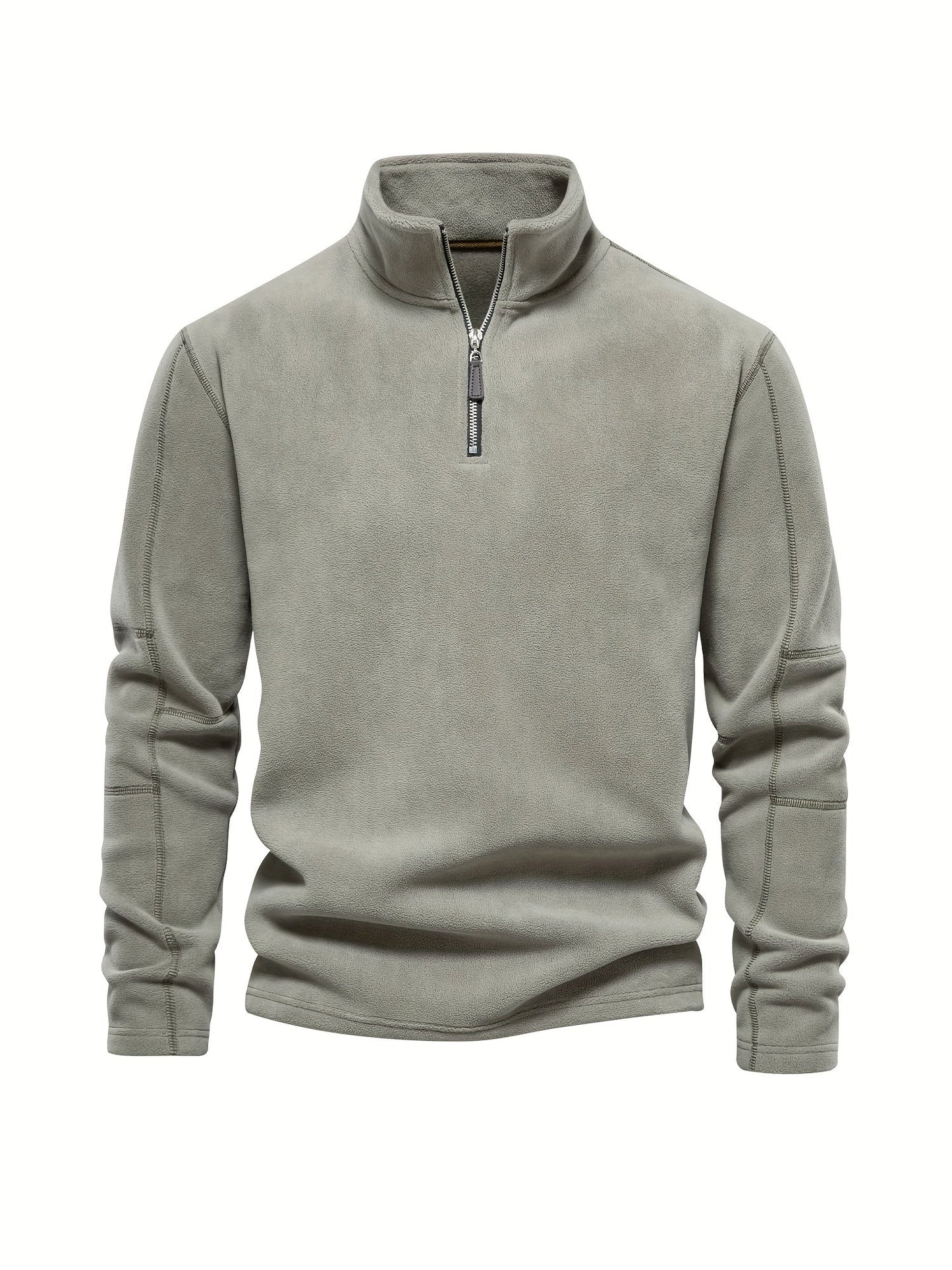 Men’s Lightweight Fleece Pullover with Half Zip High Collar