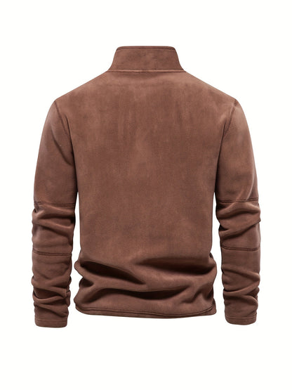 Men’s Lightweight Fleece Pullover with Half Zip High Collar