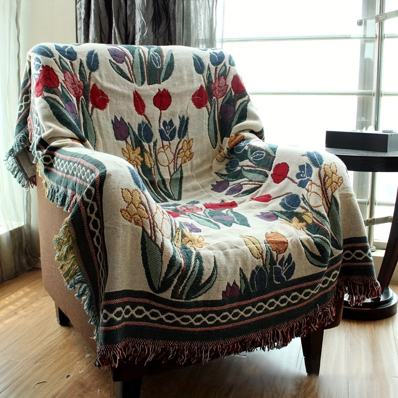 Fleece Throw Blanket Jacquard Sofa Cover