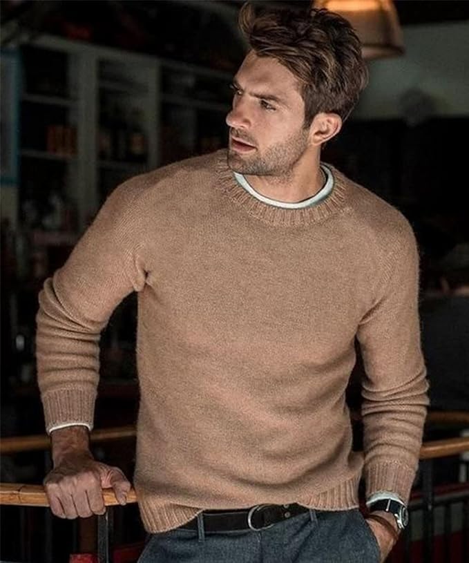 Men’s Classic Crew Neck Knit Sweater – Everyday Elegance with Polished Simplicity