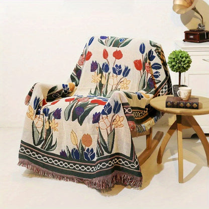 Fleece Throw Blanket Jacquard Sofa Cover