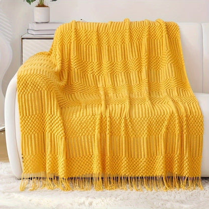 Soft Throw Blanket Textured Knitted