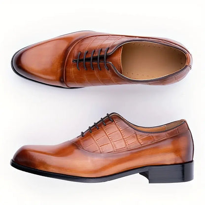 Men's Luxury Leather Oxford Shoes - Elegant Lace-Up Dress Shoes for Formal & Business Wear