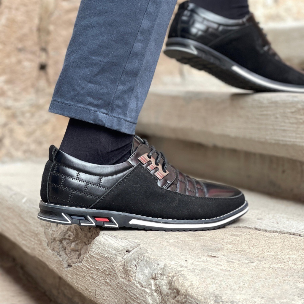 Men's Modern Lace-Up Dress Shoes – Stylish Formal-Casual Leather Look Shoes with Comfort Sole for Work, Events & Daily Wear