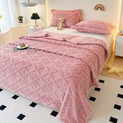 Soft Throw Blanket Embroidered Cozy