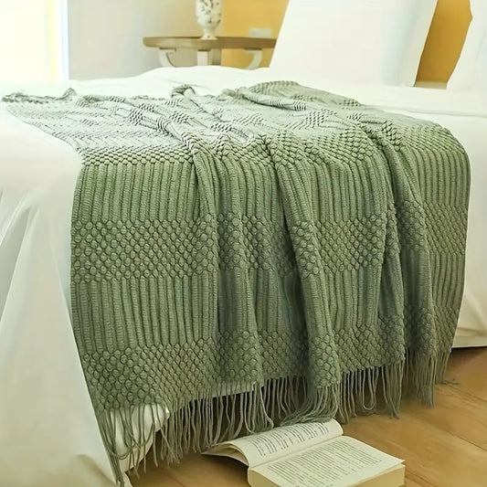Soft Throw Blanket Textured Knitted