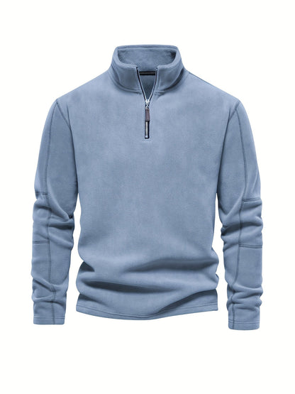 Men’s Lightweight Fleece Pullover with Half Zip High Collar