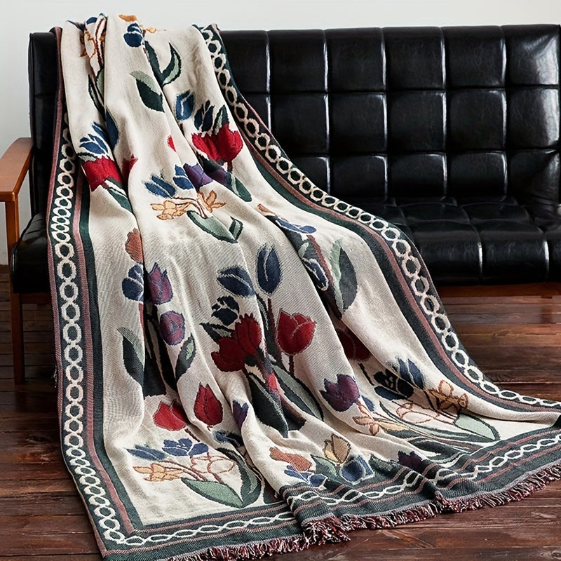 Fleece Throw Blanket Jacquard Sofa Cover