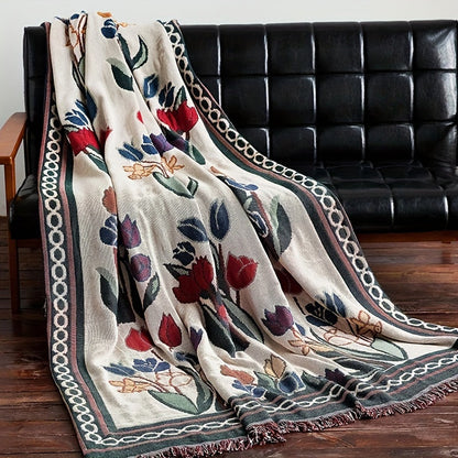 Fleece Throw Blanket Jacquard Sofa Cover