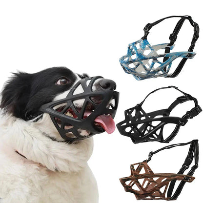 Breathable Dog Muzzle – Adjustable Soft Silicone Basket Muzzle for Safe Training & Outdoor Use