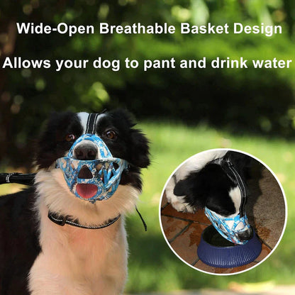 Breathable Dog Muzzle – Adjustable Soft Silicone Basket Muzzle for Safe Training & Outdoor Use