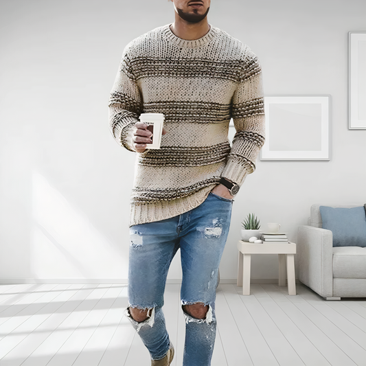 Men’s Chunky Knit Longline Jumper – Casual Winter Sweater for Layering, Lounging, and Laidback Streetwear