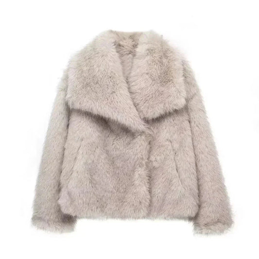 Faux Fur Jacket - Synthetic Fur - Winter - Fluffy Jacket -  Women's Faux Fur Coats and Jackets