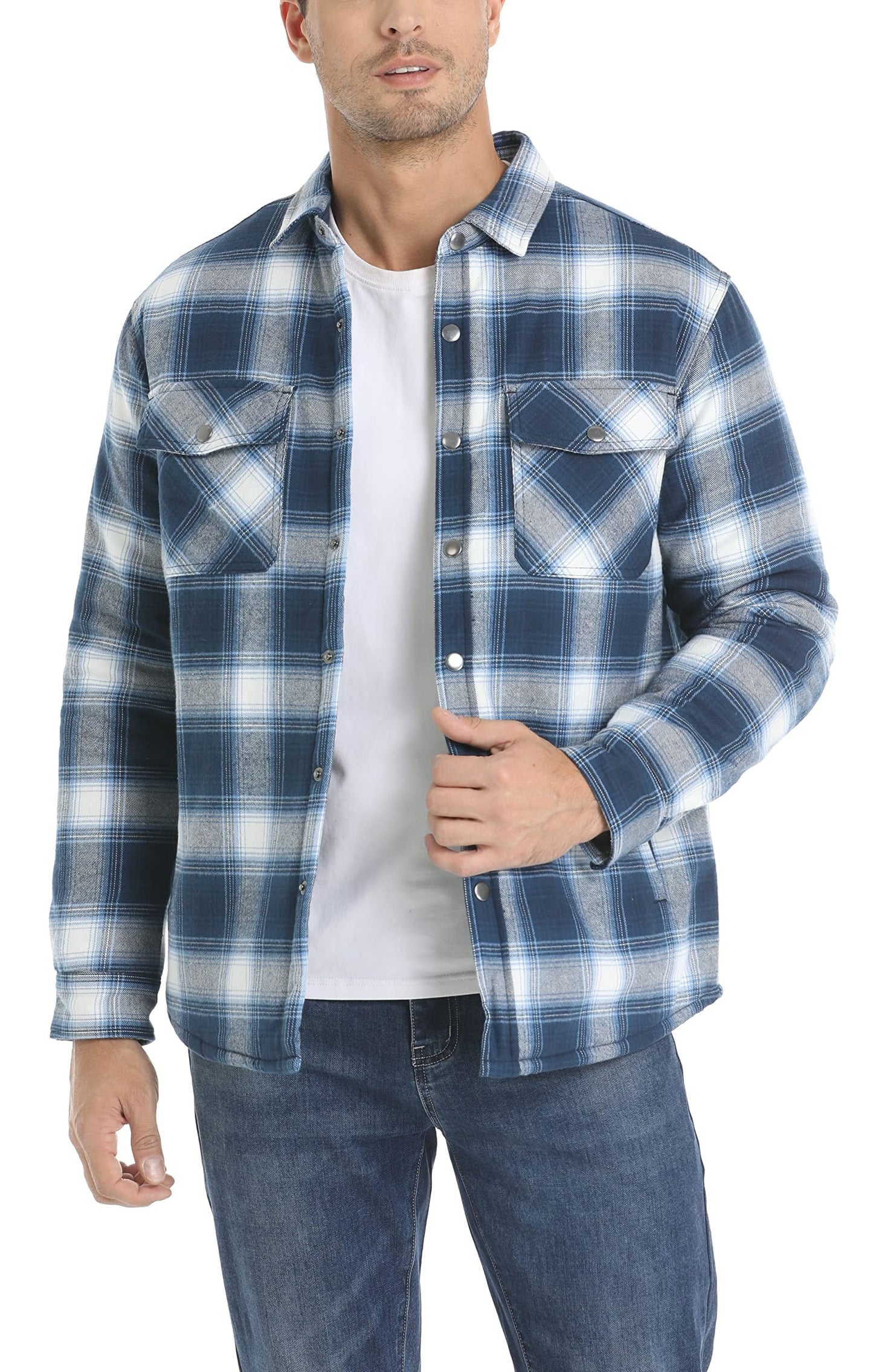 Flannel Jacket - Plaid - Lined - Overshirt - Men's Jacket