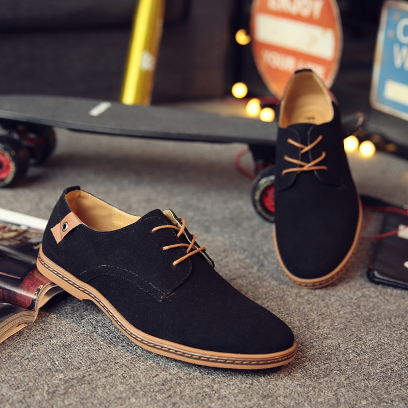 Men’s Casual Suede Oxford Shoes – Lightweight Lace-Up Dress Shoes for Work, Events & Smart Everyday Looks