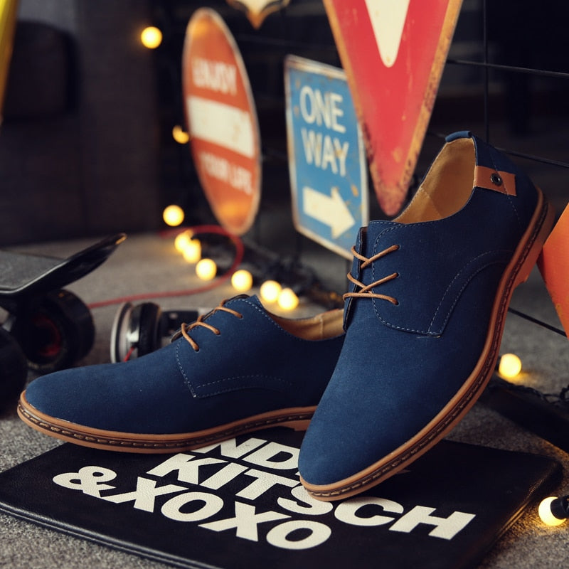 Men’s Casual Suede Oxford Shoes – Lightweight Lace-Up Dress Shoes for Work, Events & Smart Everyday Looks
