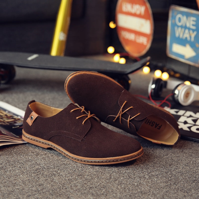 Men’s Casual Suede Oxford Shoes – Lightweight Lace-Up Dress Shoes for Work, Events & Smart Everyday Looks
