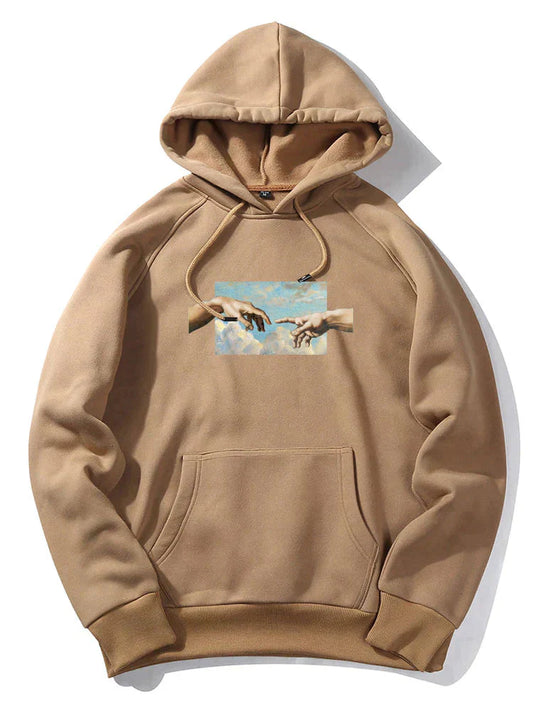 Hoodie - Cozy Loose Fit Pullover Kangaroo Pocket Hoodie